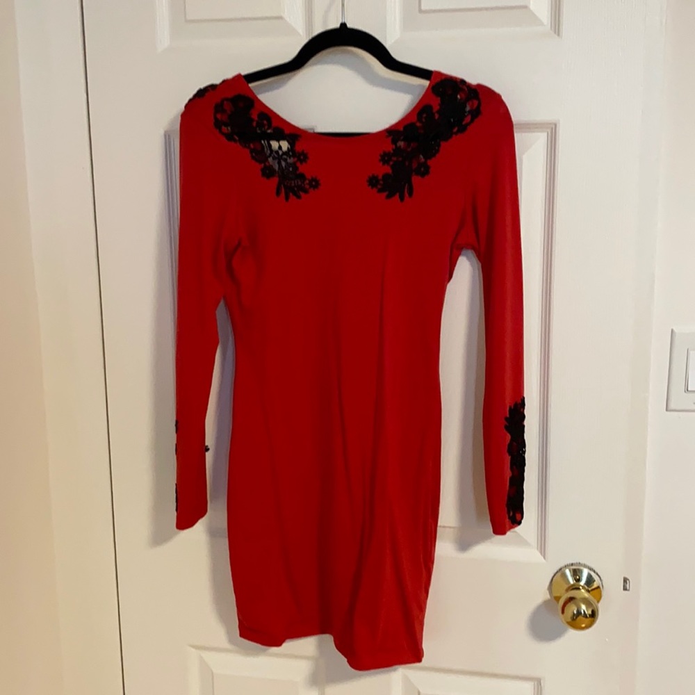 Beautiful tight red and black dress